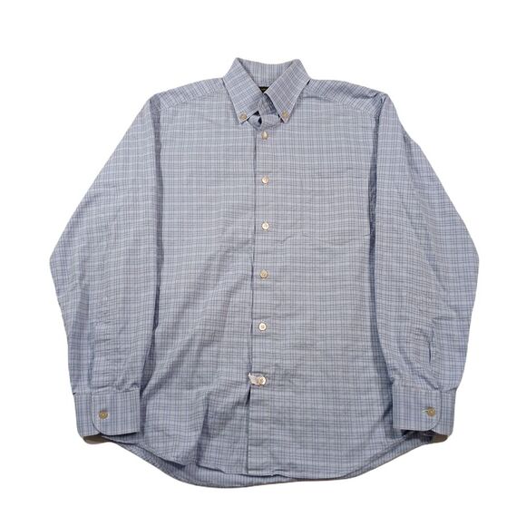 Ermenegildo Zegna Other - Ermenegildo Zegna Shirt Mens Large Blue Check Long Sleeve Button Up